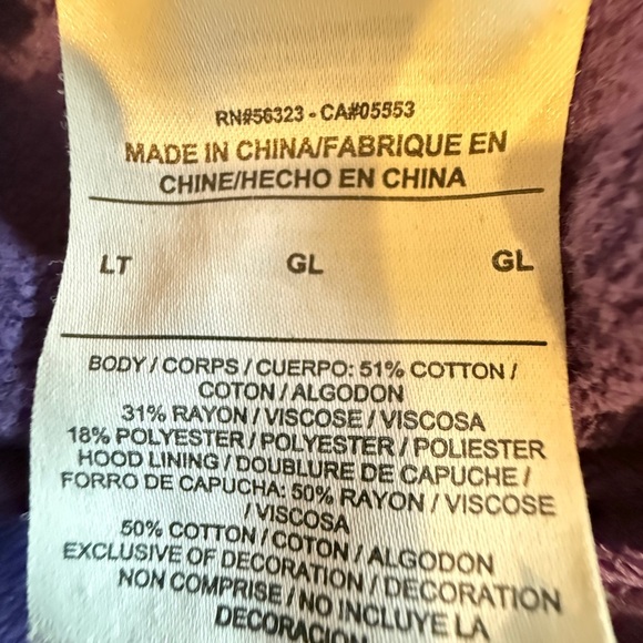 Nike NBA Phoenix Suns Full Zip Hoodie Men’s Large Purple Cotton Blend - Picture 9 of 11